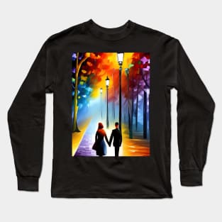 Couple Nighttime Walk Long Sleeve T-Shirt